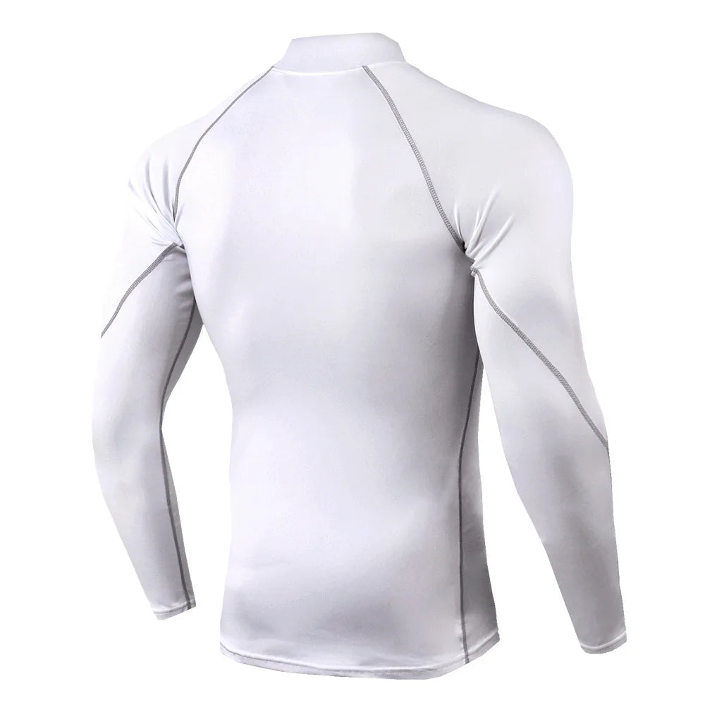 Men Quick Dry T Shirt Long Sleeve Compression Rash Guard