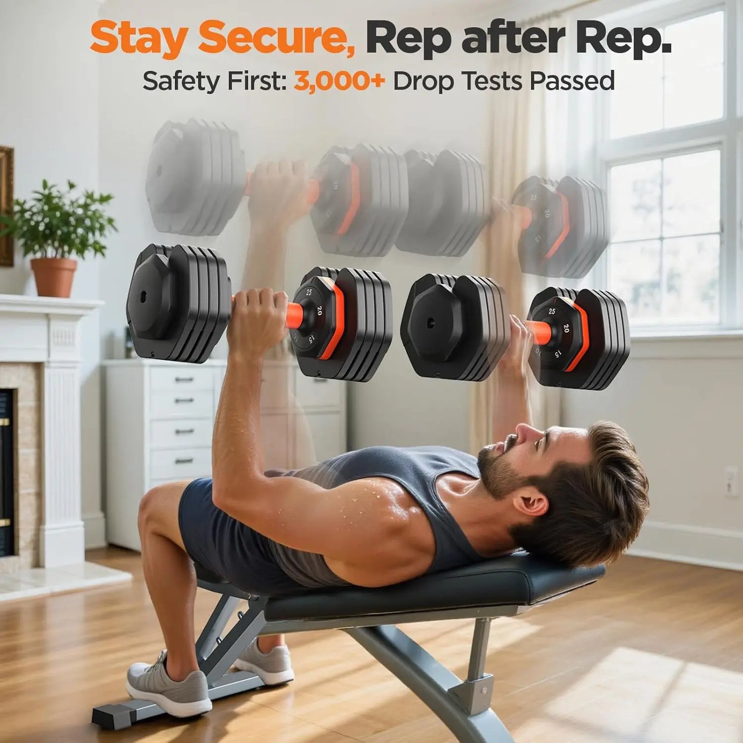 FDB2 Adjustable Dumbbell Set With Storage Box For Home Gym