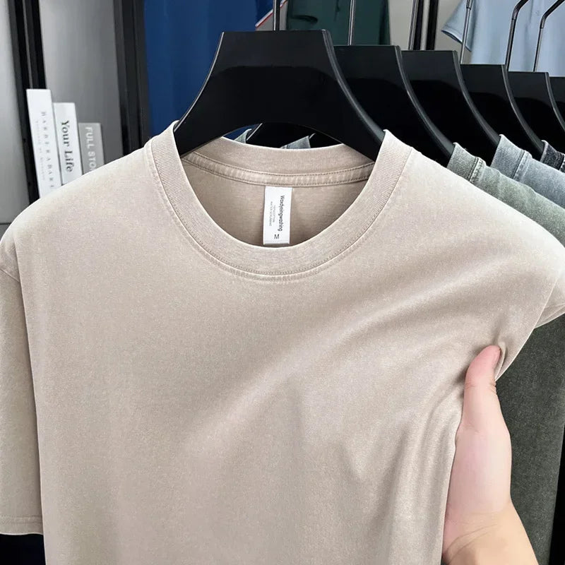American Style Retro Heavyweight Short Sleeve Tee For Men Women