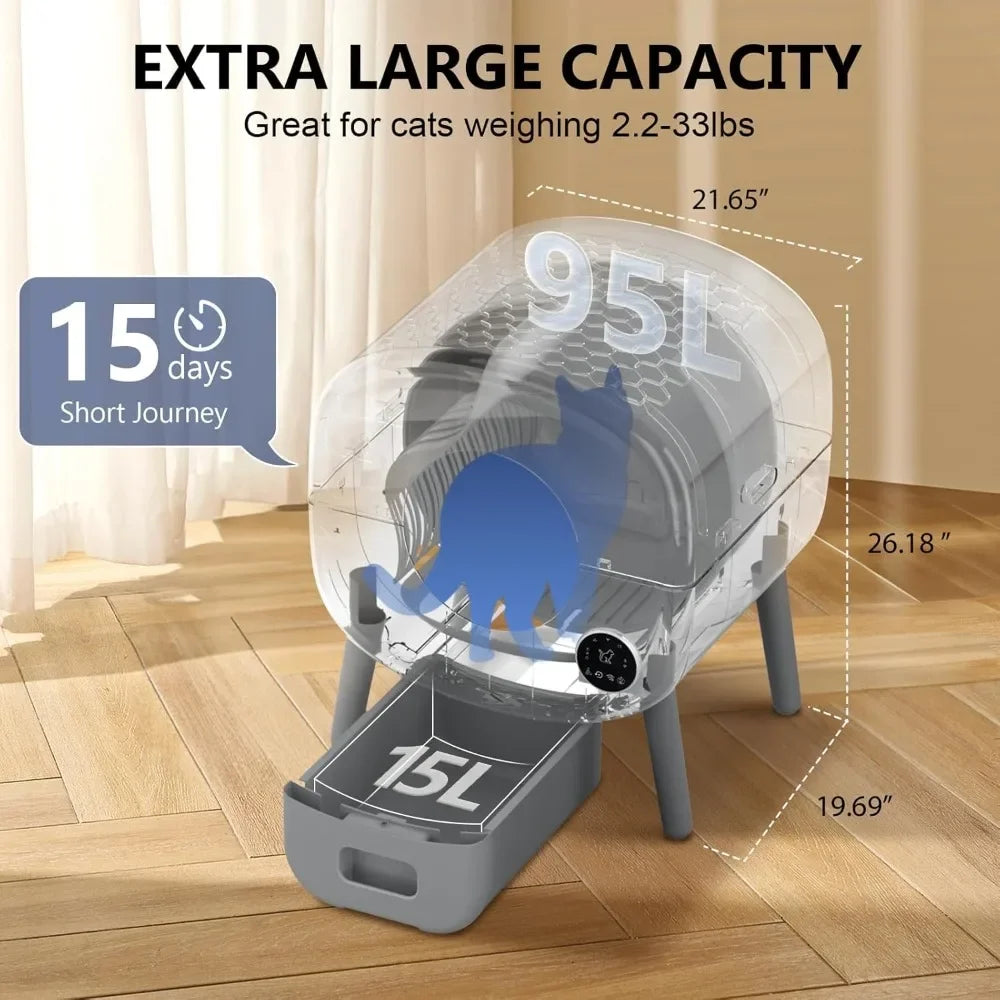 95L Self Cleaning Cat Litter Box With App Control Smart