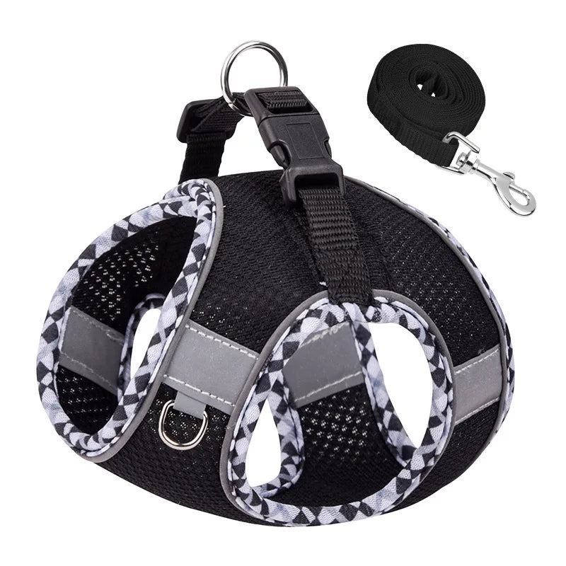 Mesh Breathable Vest Harness for Small Medium Dogs and Cats