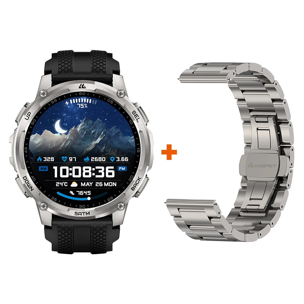 KOSPET Tank T4C Rugged Smartwatch With Dual GPS And Flashlight