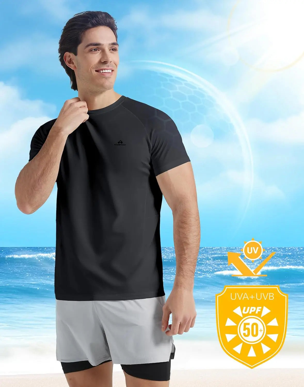 Pioneer Camp Men's Moisture Wicking Running Shirt UPF 50