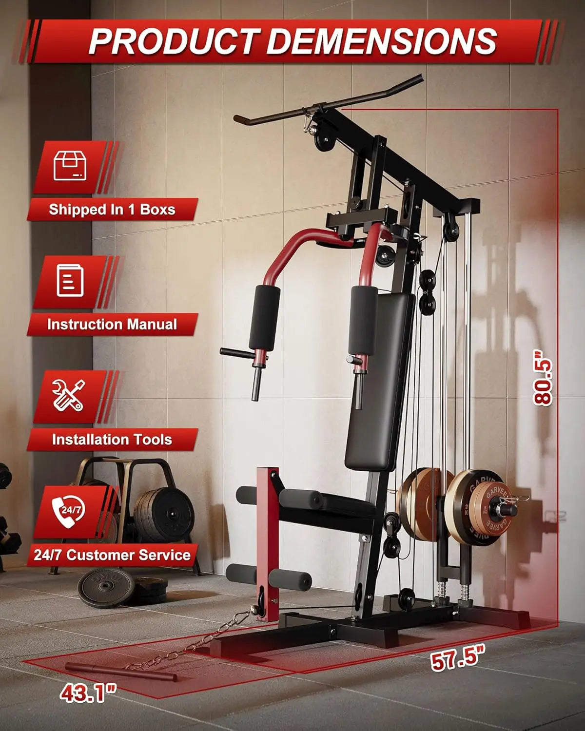 HiMISS All In One Home Gym For Full-Body Strength System
