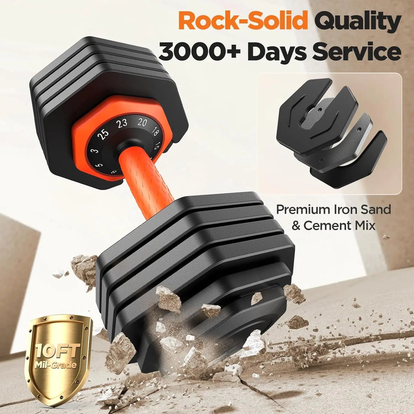 FED Fitness Adjustable Dumbbell Set With Storage Box And Grip