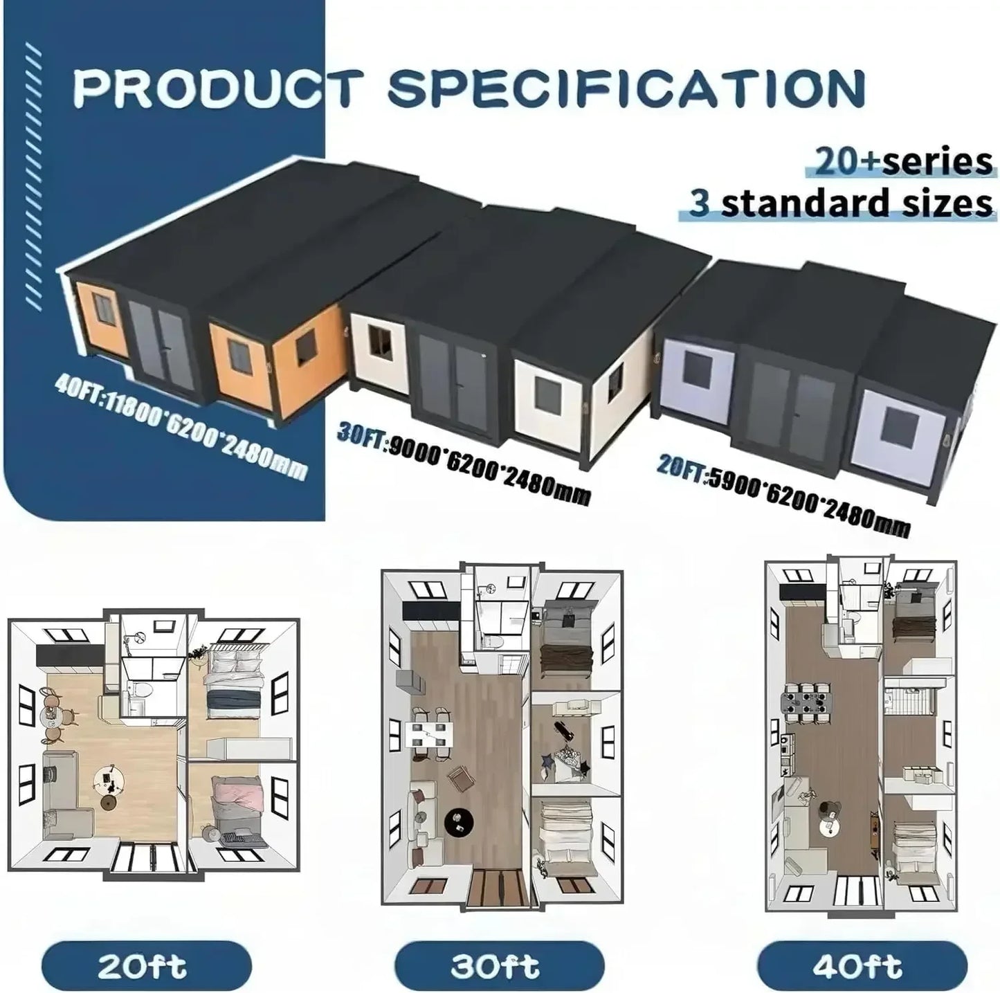 Modular Foldable Container Home With Fully Equipped Kitchen And Bath