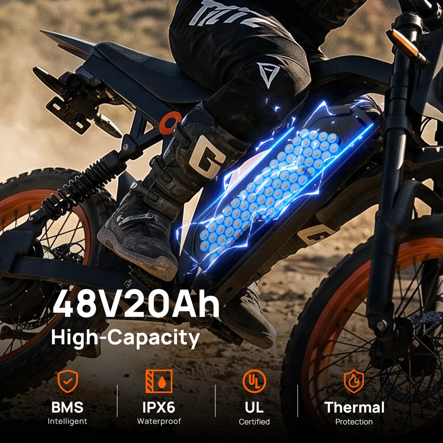 Urlife 1500W Electric Off Road Motorcycle With Removable Battery
