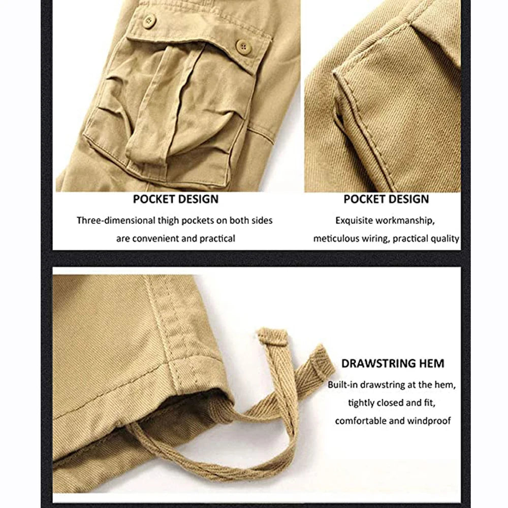 Six Pocket Men's Cargo Pants 100 Percent Cotton Work Trousers