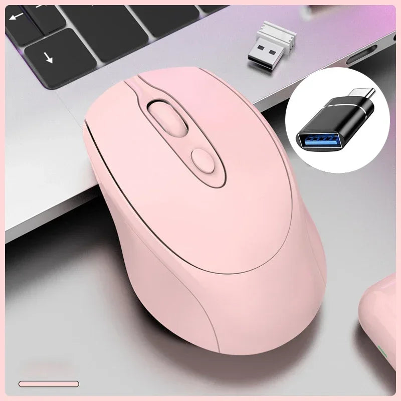 Wireless Rechargeable Bluetooth 2.4G Silent Mouse For PC MacBook Tablet