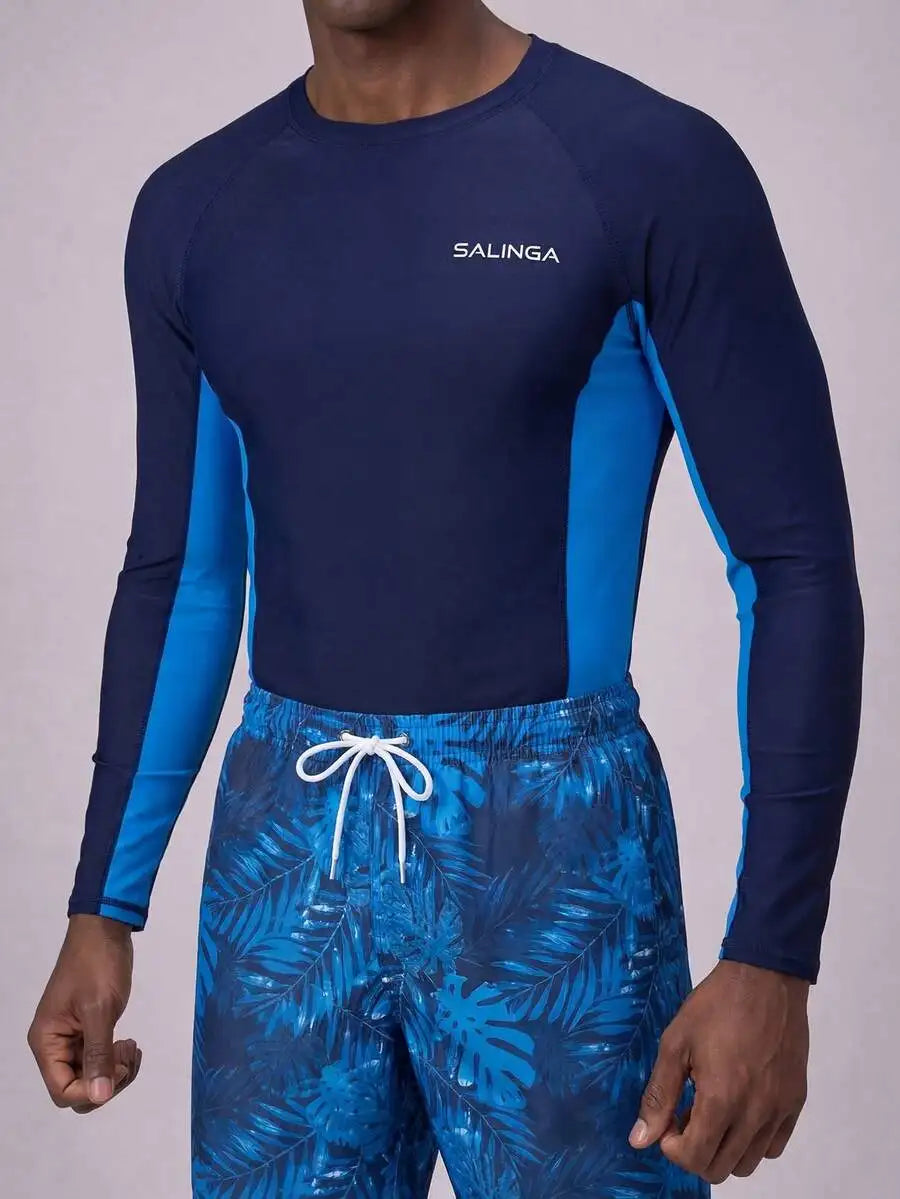 Men's Long Sleeve Rash Guard And Swim Shorts Set Active