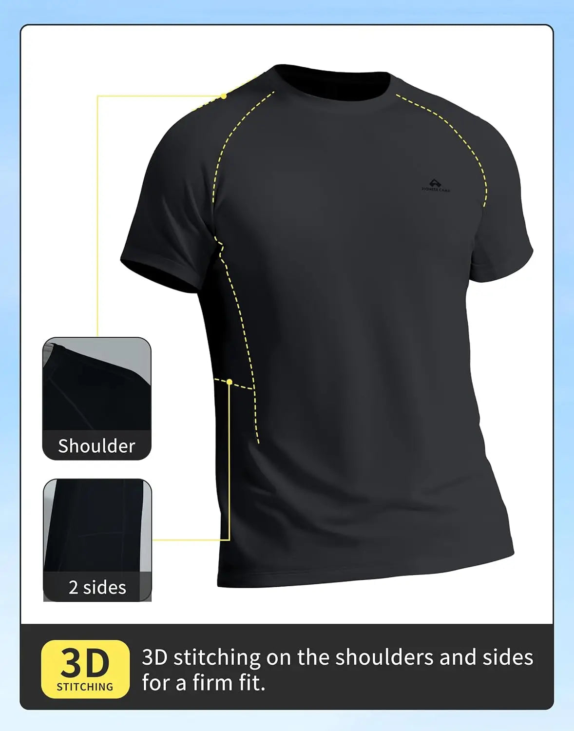 Pioneer Camp Men's Moisture Wicking Running Shirt UPF 50