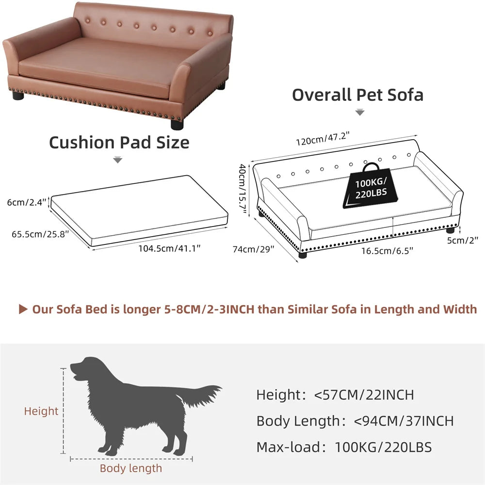 BORWART Premium Heavy-Duty Pet Sofa Bed For Dogs And Cats