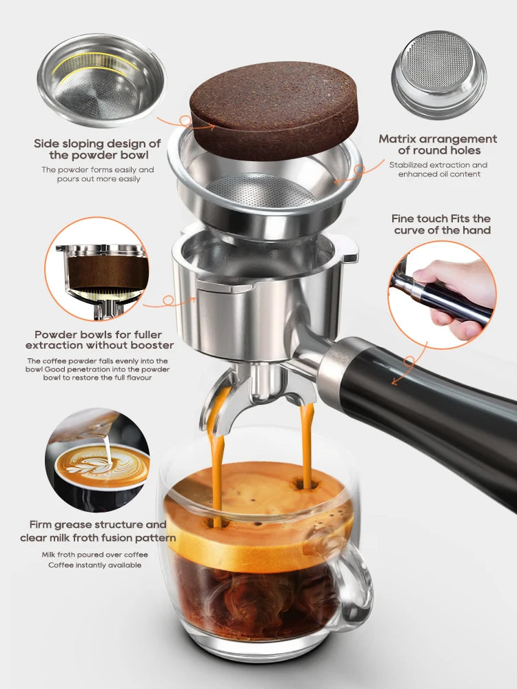 HiBREW 20Bar Semi Automatic Espresso Machine With Portafilter