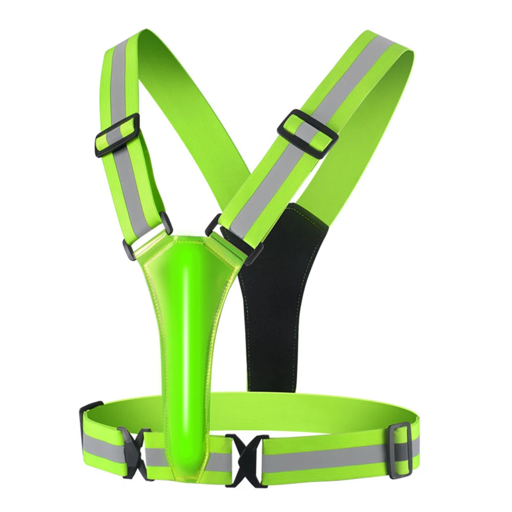 LED USB Rechargeable Reflective Security Running Vest With Adjustable Fit