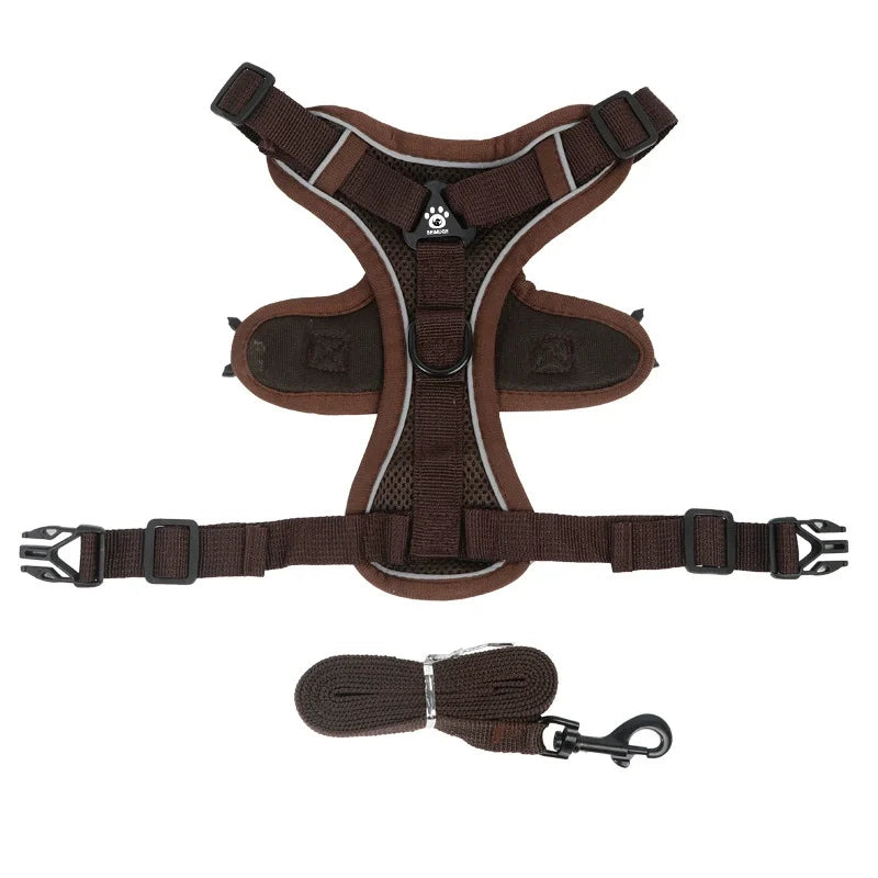 No Pull Dog Harness And Leash Set Reflective Chest Strap