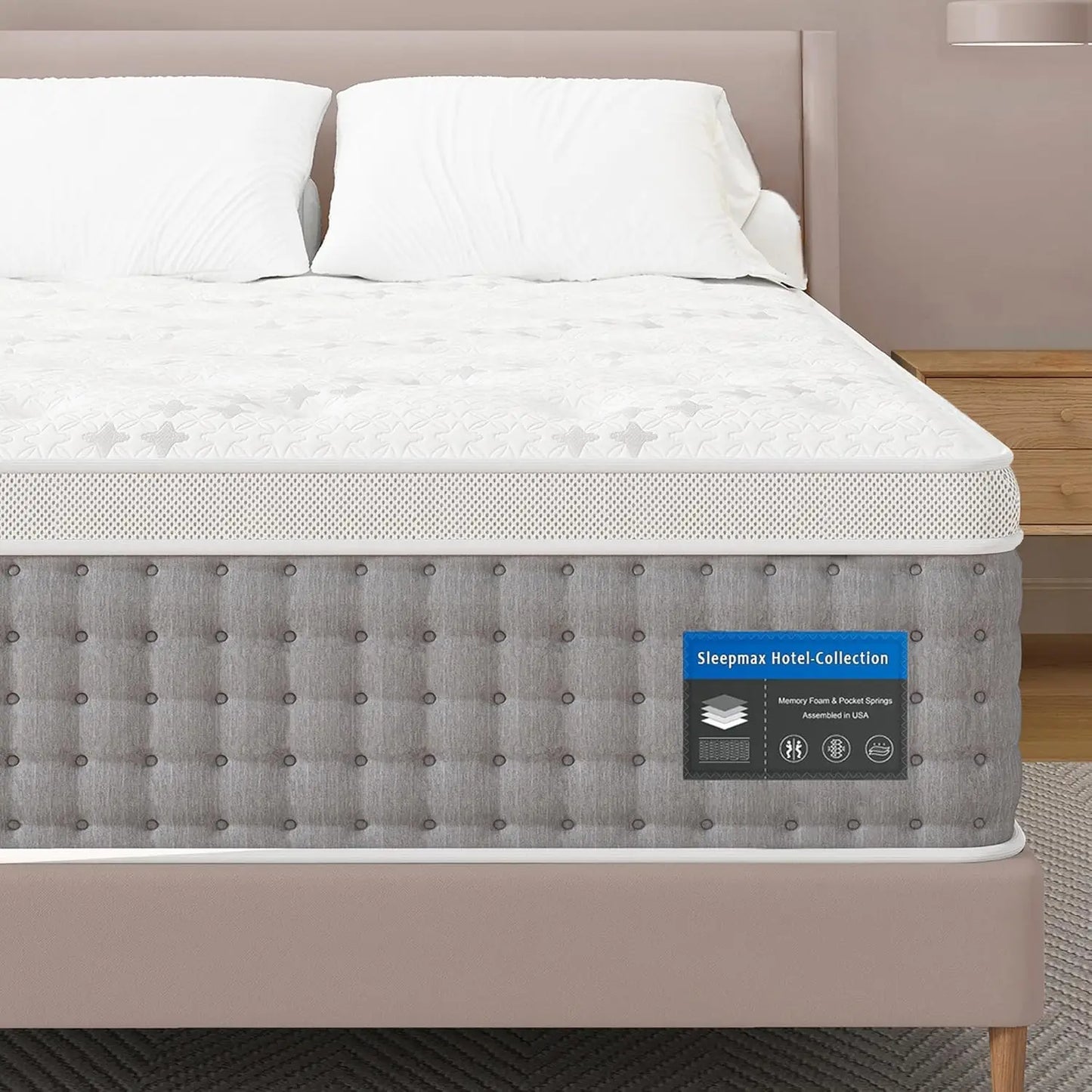 Cooling Hybrid Firm Mattress in a Box With Lumbar Support