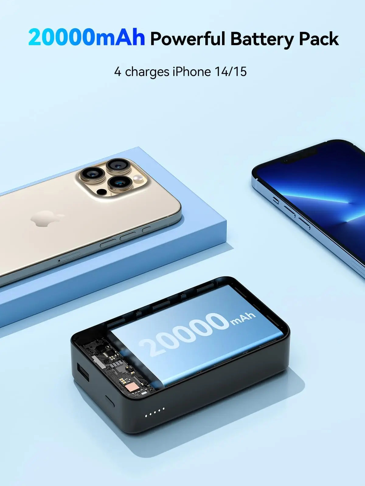 NEWDERY Magnetic Wireless Power Bank PD 20W iPhone and AirPods