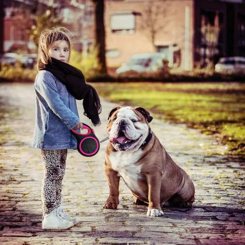Retractable Dog Leash With Brake Lock Nylon Tape Heavy Duty