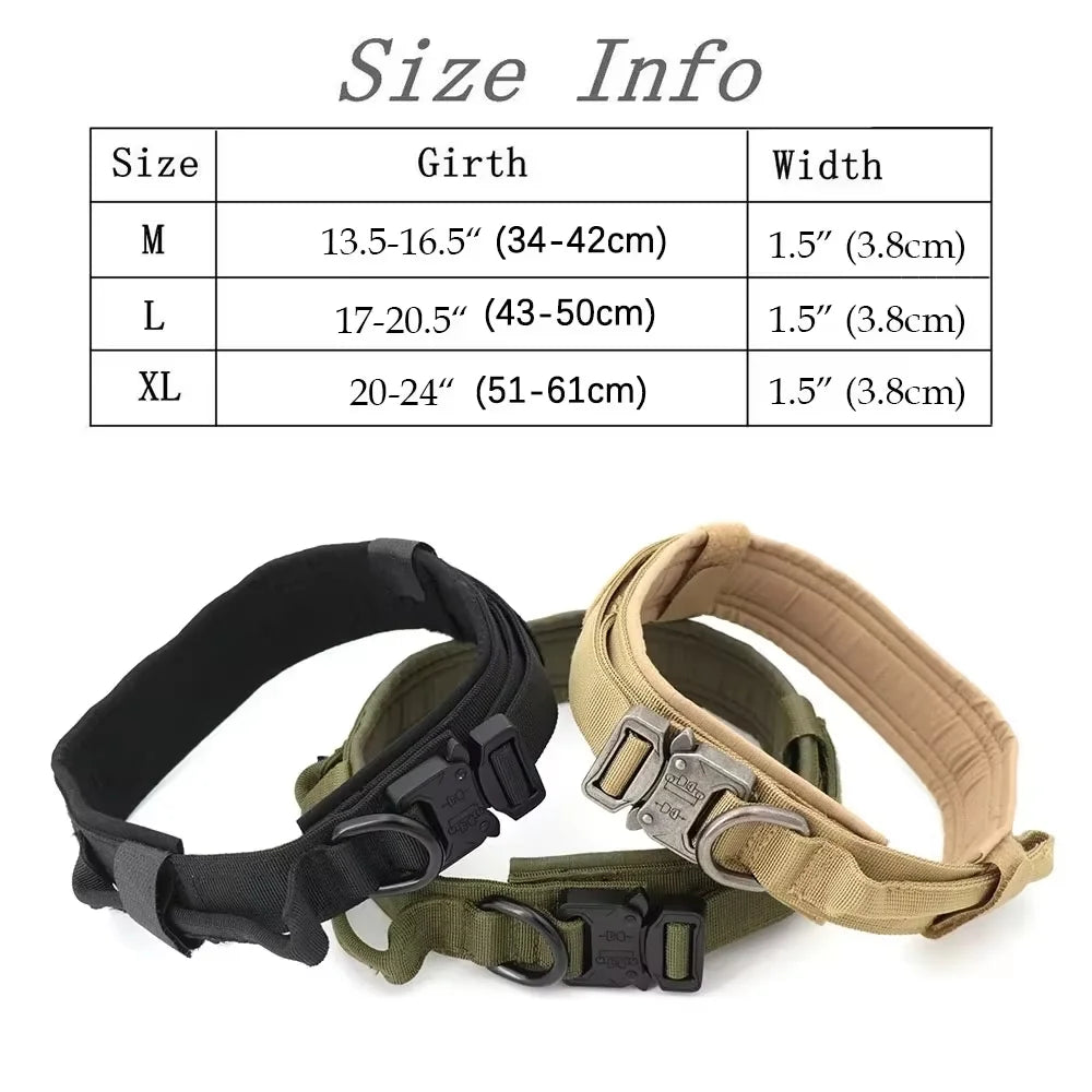 Adjustable Tactical Dog Harness And Nylon Collar Set For Training