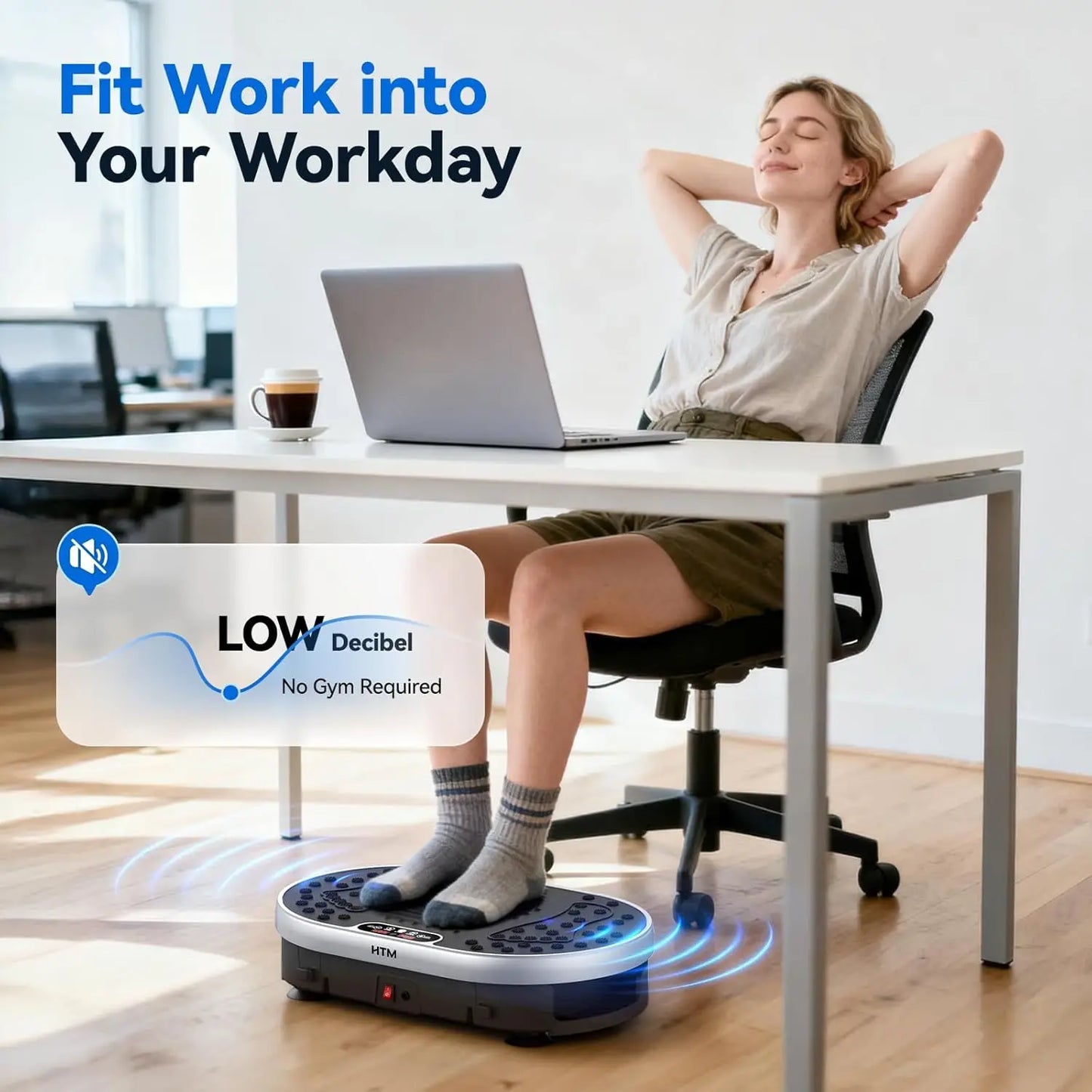 HTM Vibration Plate Exercise Machine With 120 Speeds 9 Presets