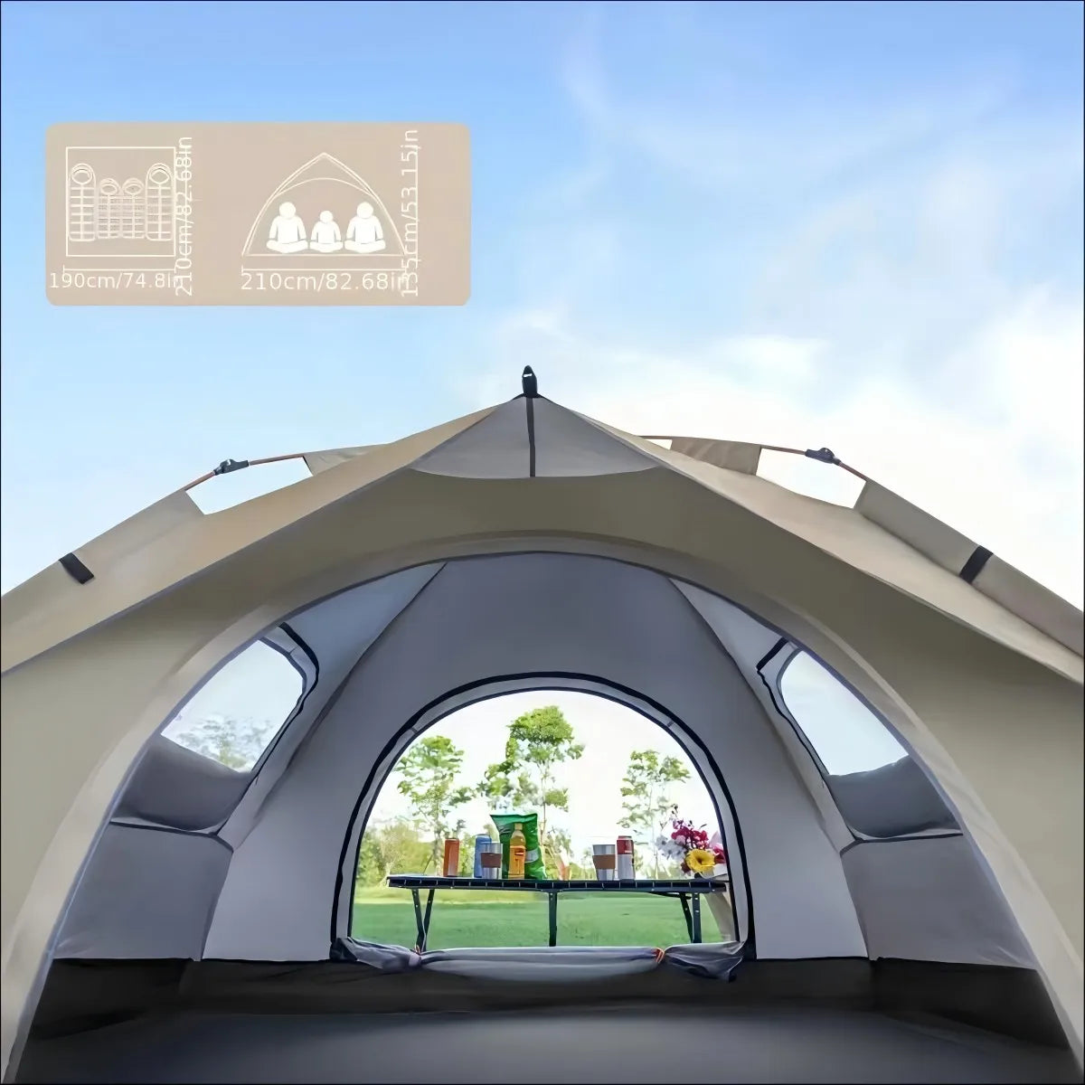 Pakicetus Auto-Tent Quick Setup Sunshade for Two People