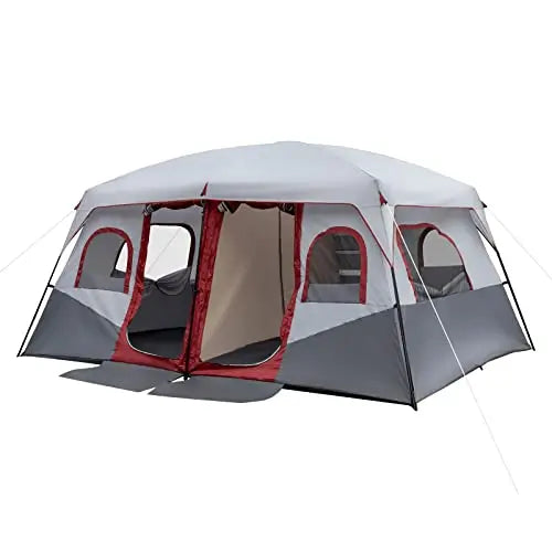 Cabin Tent With Two Doors Waterproof Windproof Family Camping Tent