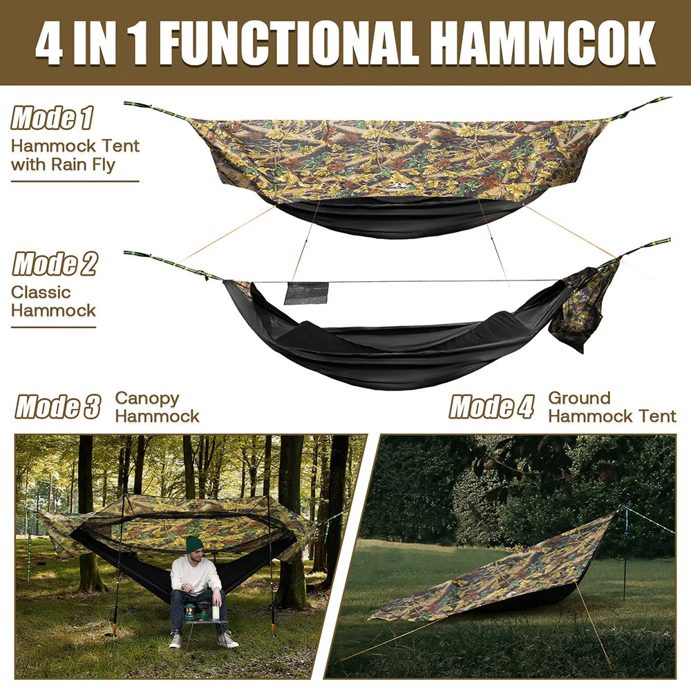 Night Cat All-In-One Camping Hammock Tent With Waterproof Bug Net