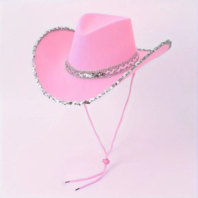 Women Sequin Glitter Party Fedora Hat Adjustable Fit