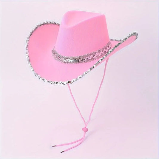 Women Sequin Glitter Party Fedora Hat Adjustable Fit