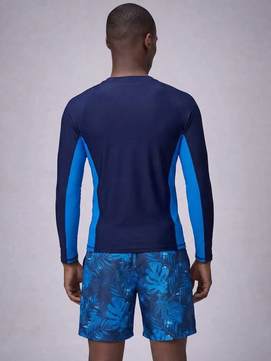 Men's Long Sleeve Rash Guard And Swim Shorts Set Active