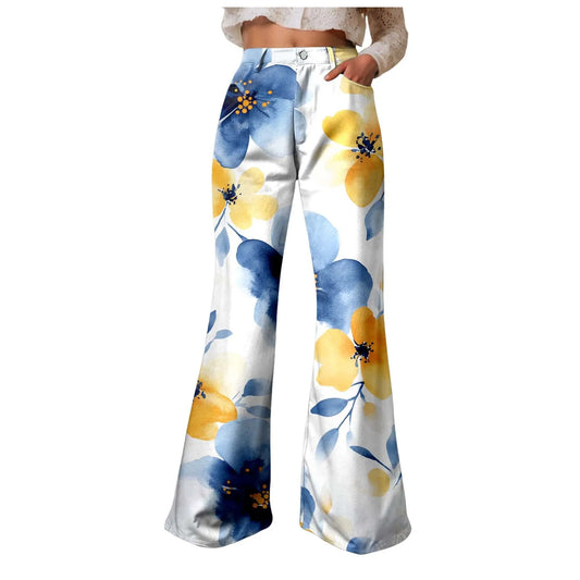 Women Baggy High Waist Wide Leg Jeans Washed Denim