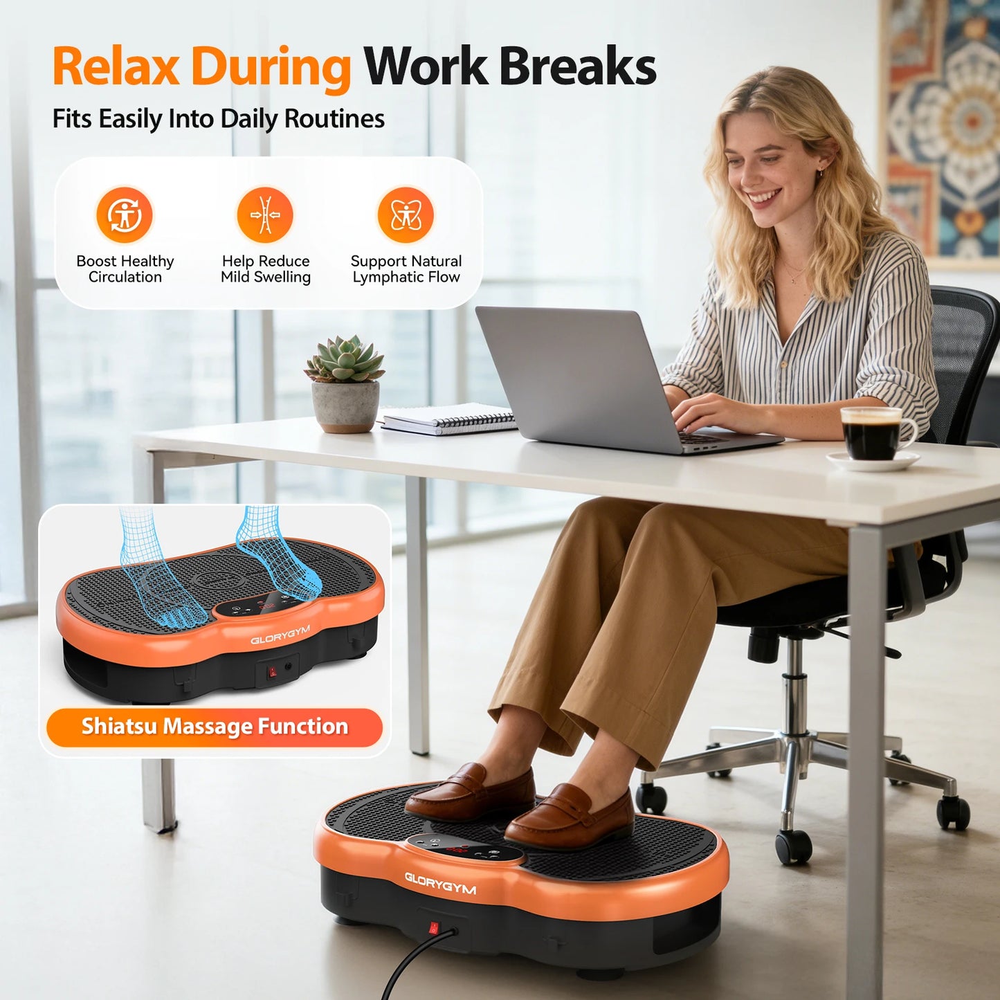 Vibration Plate Exercise Machine With Bluetooth And Remote Control