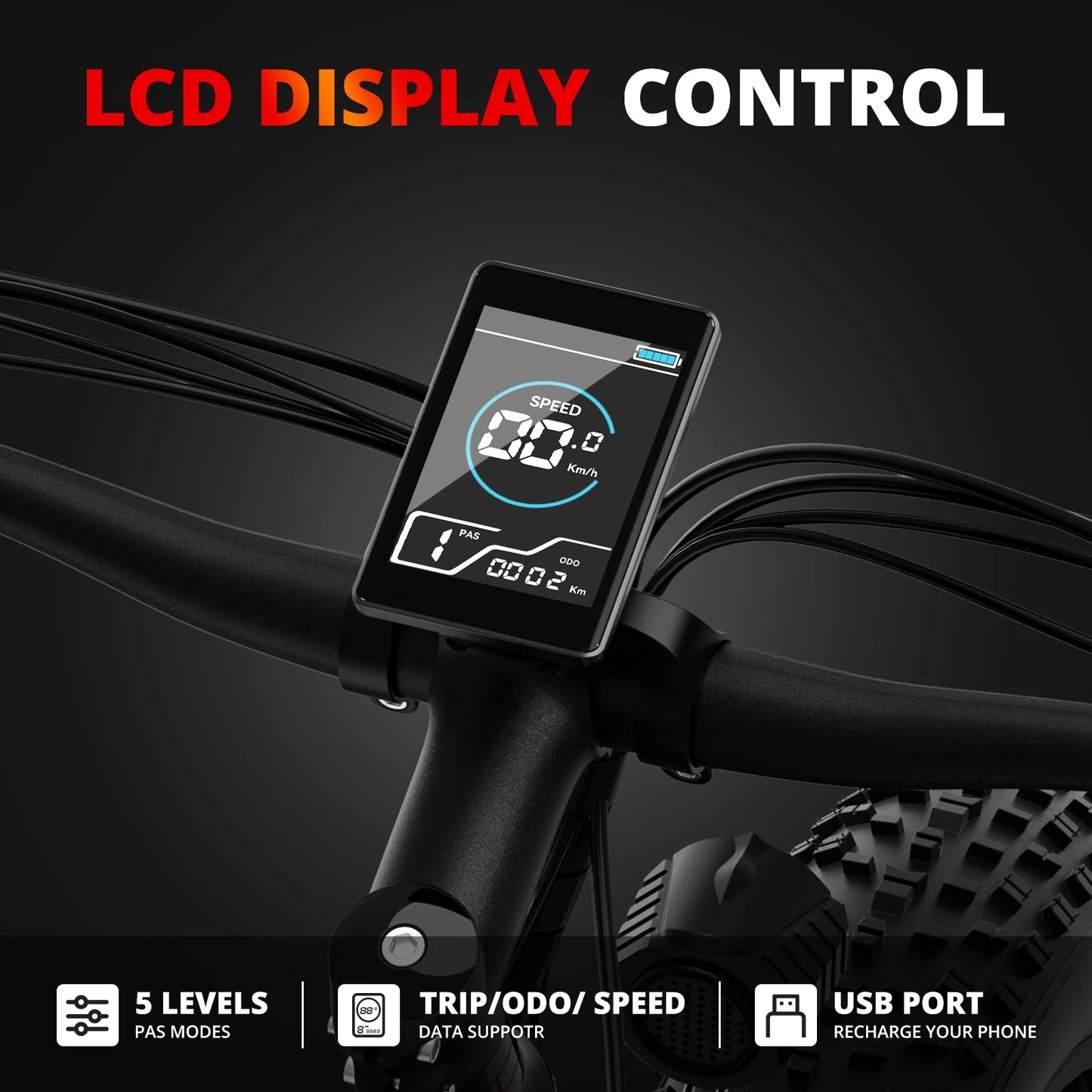 AMYET EB26 Electric Bike With 1500W Peak Power Fat Tire