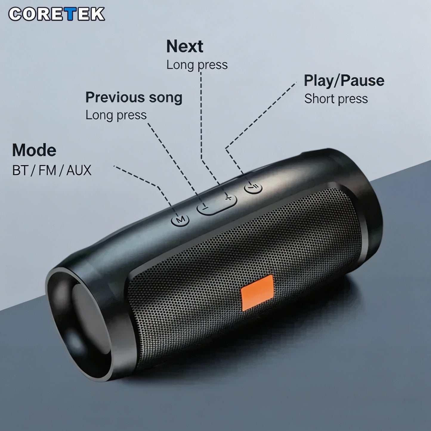 Portable Bluetooth Speaker FM Radio And TF Card 1200mAh Battery