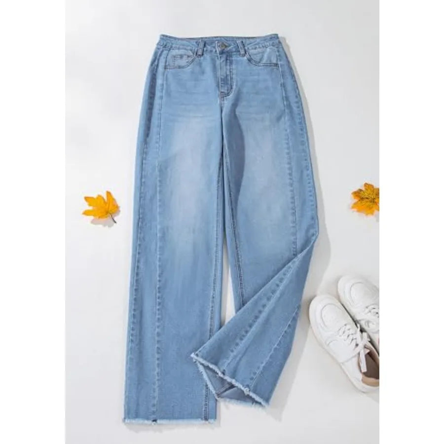 PRETTYGARDEN Wide Leg Jeans for Women High Waist Denim Palazzo