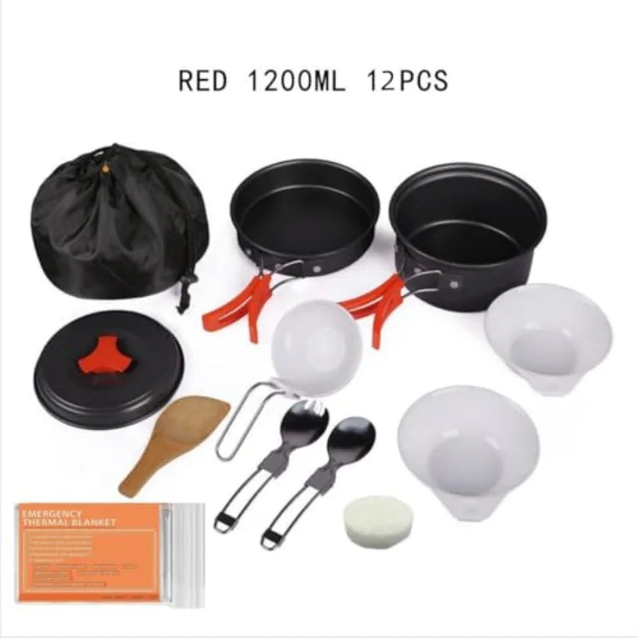 Voyage Living Lightweight Camping Cookware Set Nonstick Pots Pans Utensils