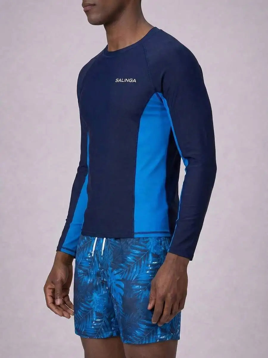 Men's Long Sleeve Rash Guard And Swim Shorts Set Active