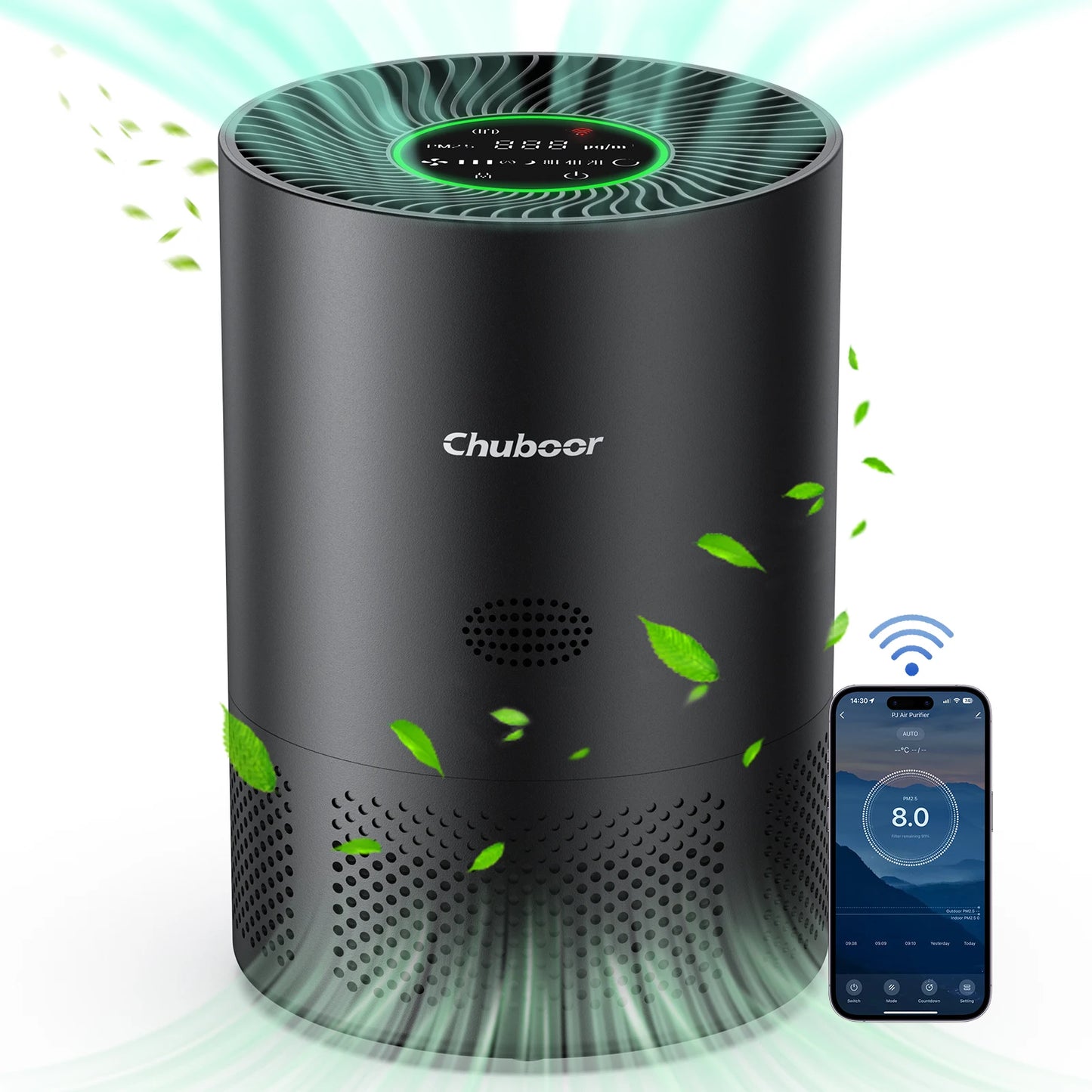 Chuboor H13 True HEPA Air Purifier For Home PM2.5 Odors