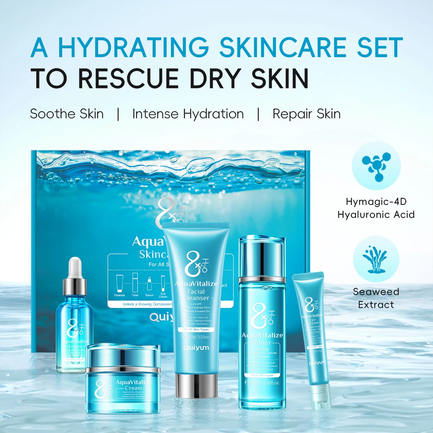 LAIKOU AquaVitalize Skincare Set 5-Piece Hydration Kit