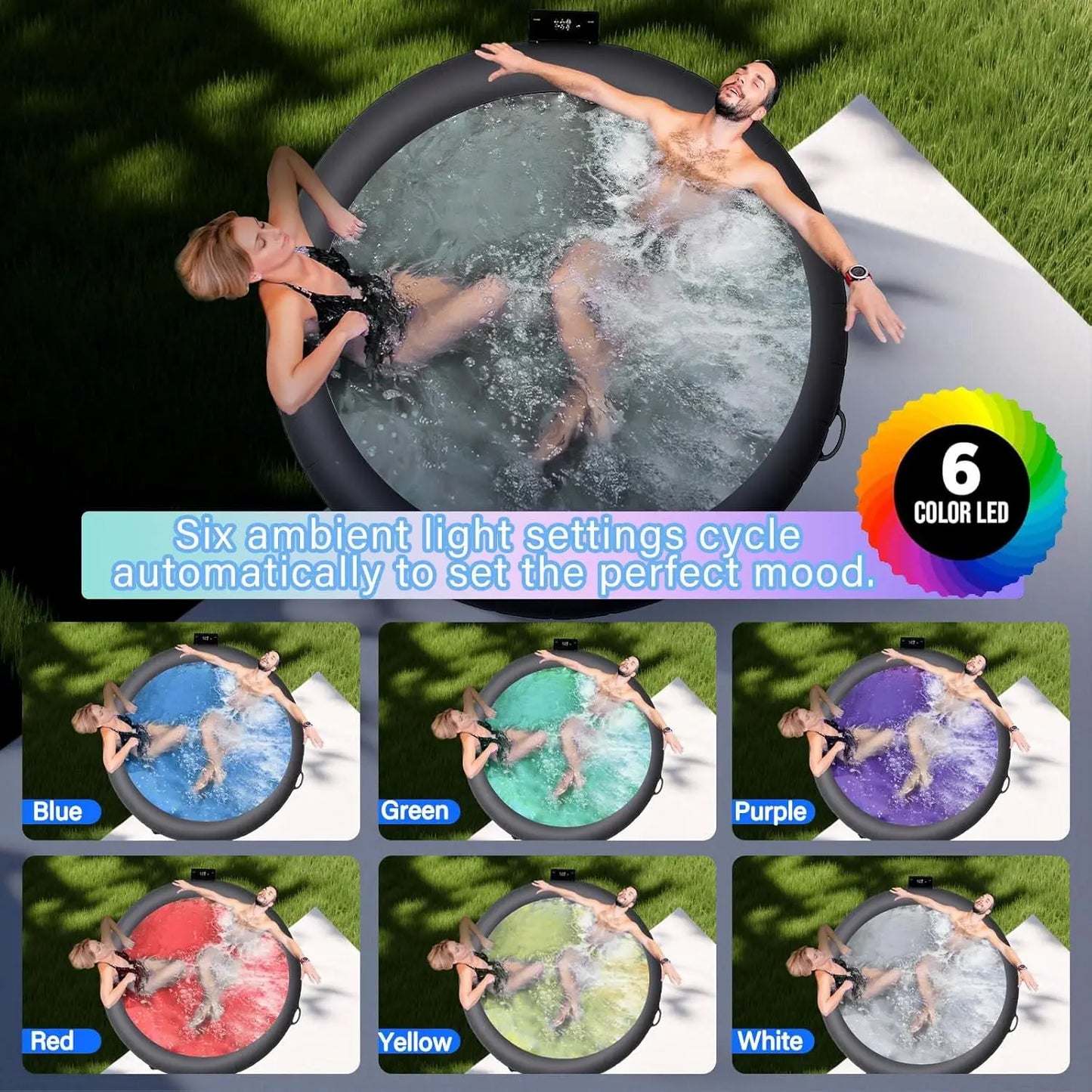 Inflatable Hot Tub Spa Outdoor Use With 180 Air Jets