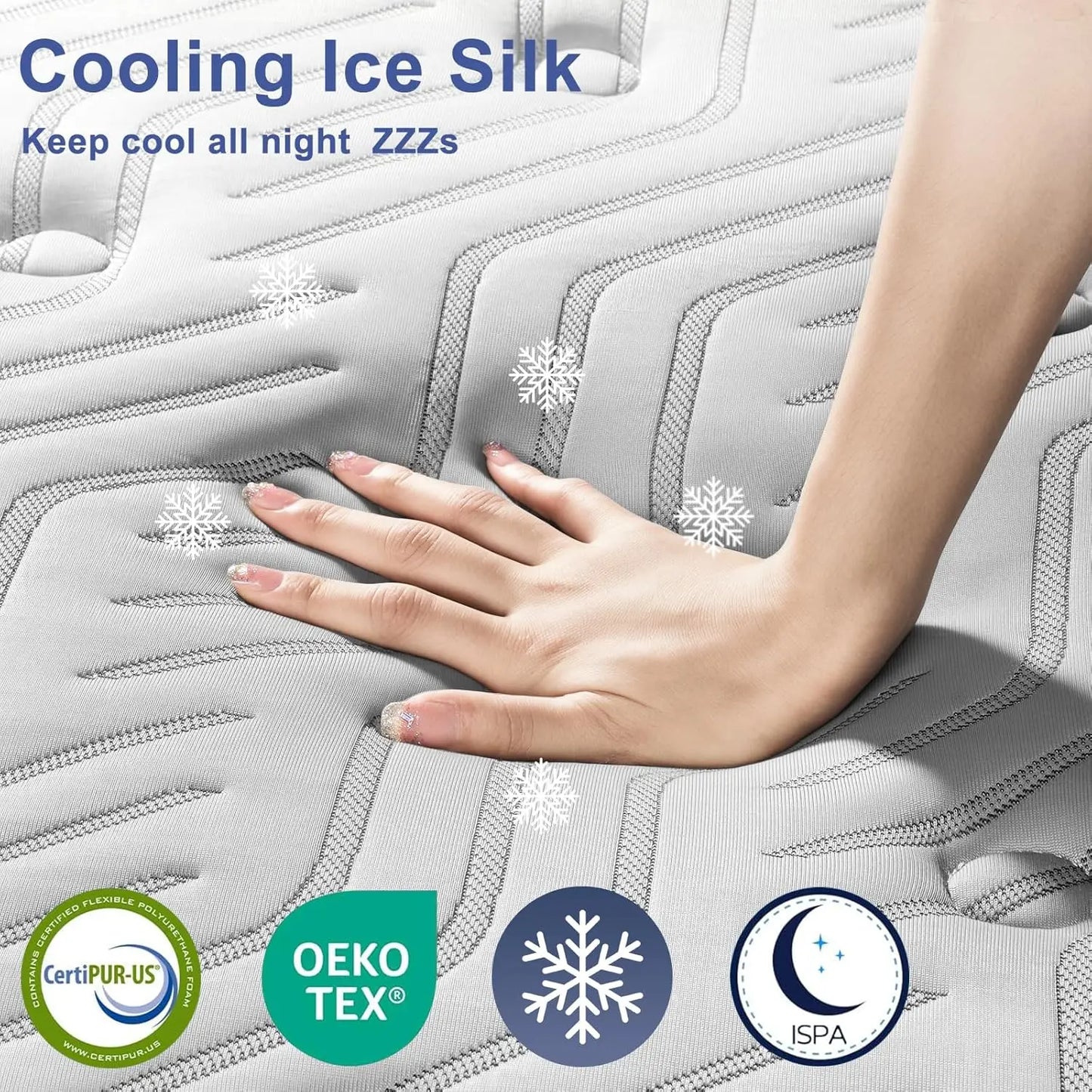 Gel Memory Foam Mattress With Ice Silk Cooling Top