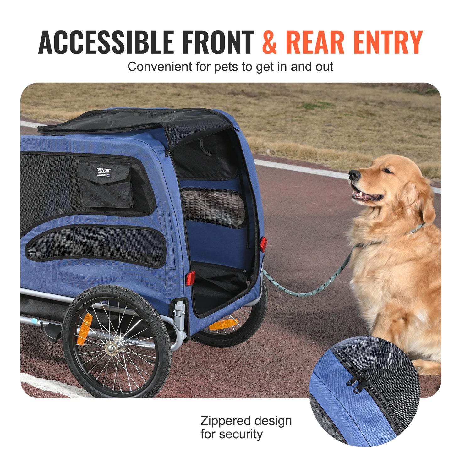 SucceBuy 100 Pound Dog Bike Trailer Carrier With Coupler Reflectors