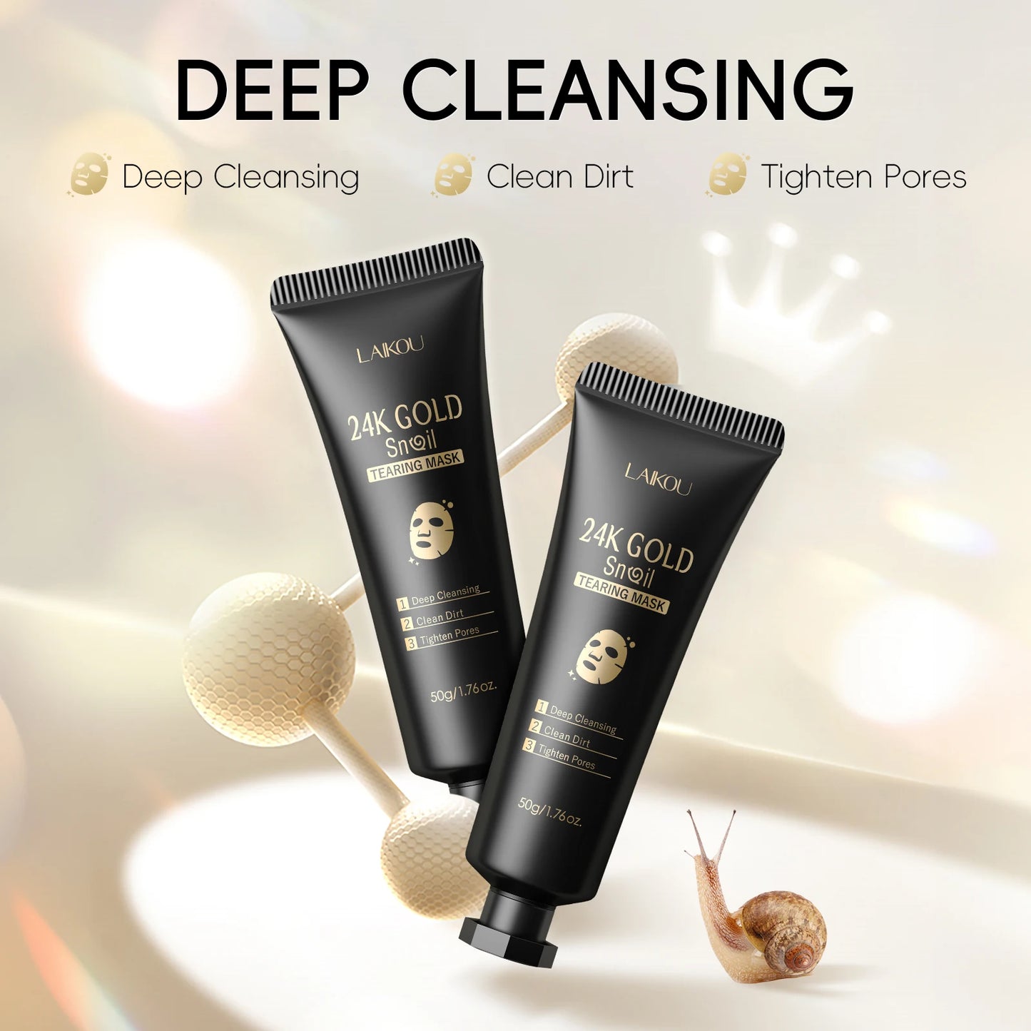 Laikou 24K Gold Snail Peel Off Mask For Pore Cleansing