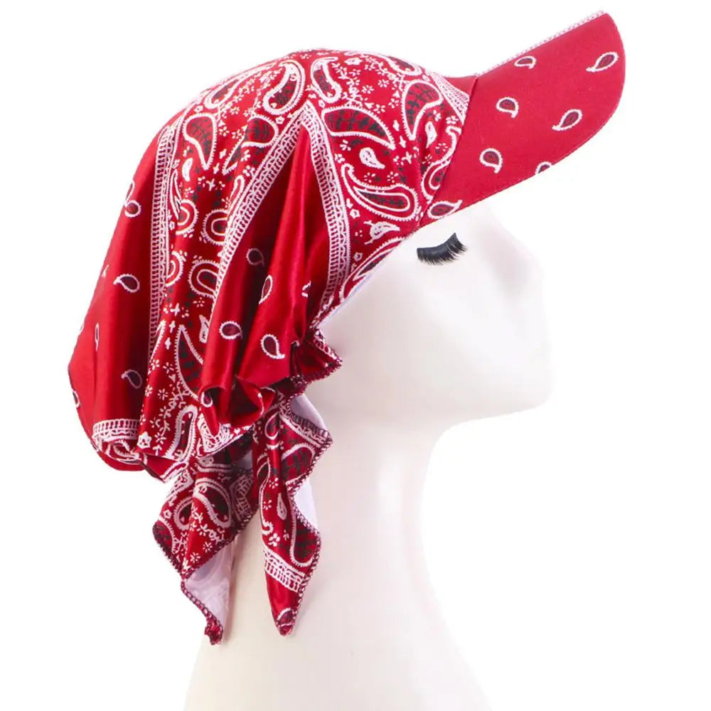 MSFGJZM Paisley Print Sun Protective Wide Brim Hat With Scarf