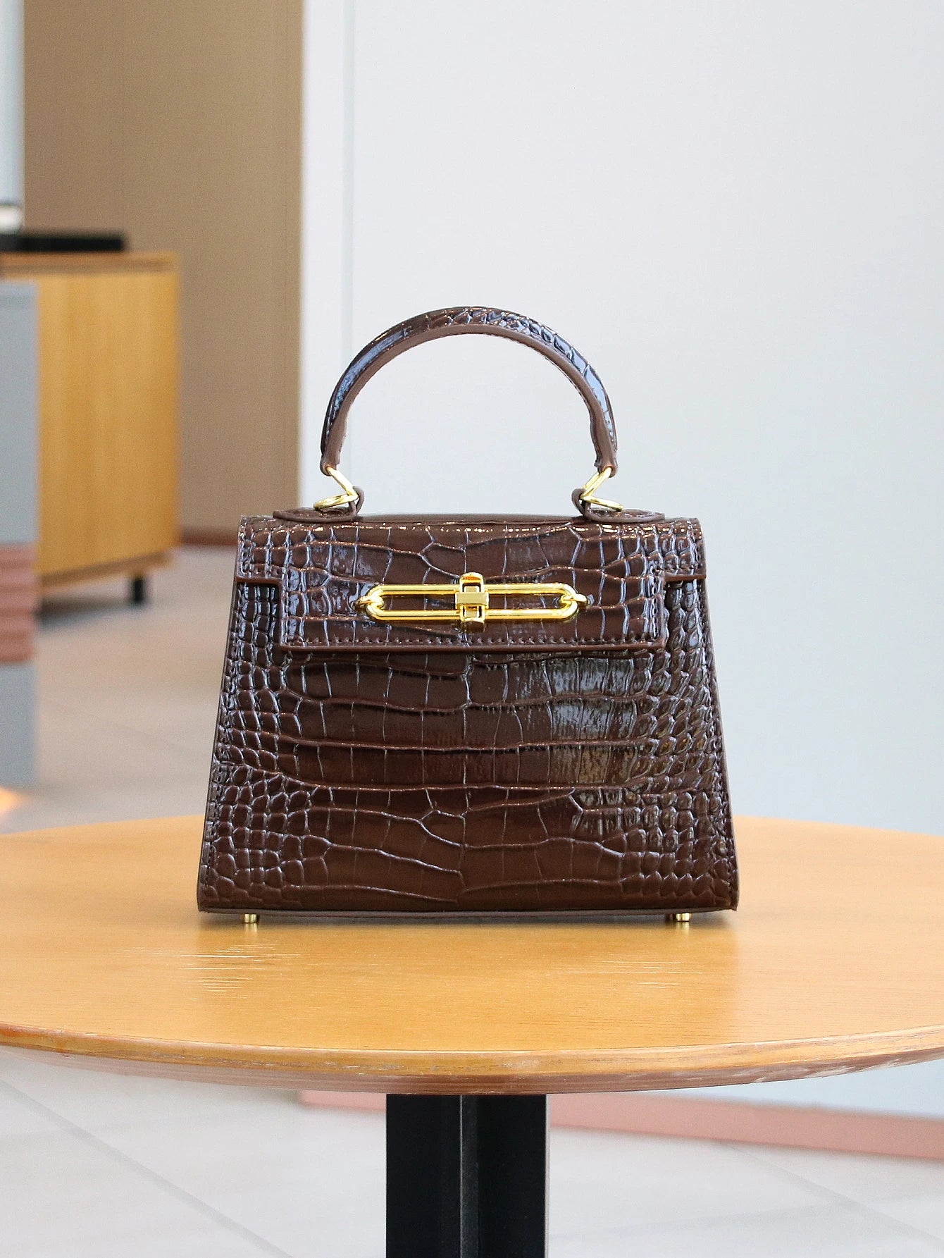 Crocodile Pattern Leather Handbag Portable Fashion Bag For Women