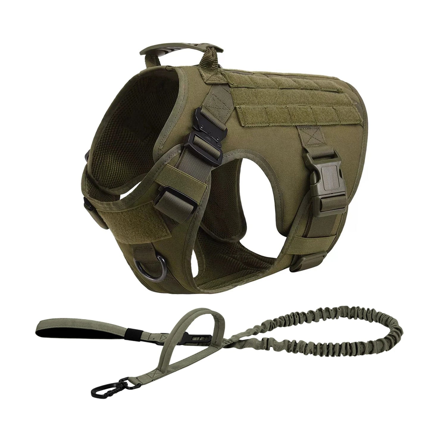 Tactical Dog Harness Vest With Molle Pouches For Training
