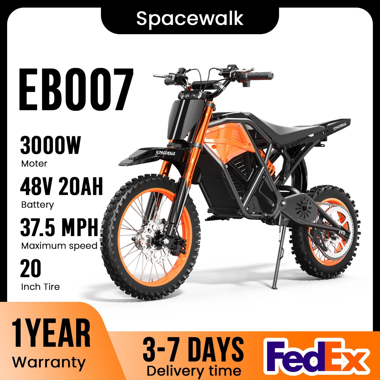 EILLEO SPACEWALK 48V Electric Dirt Bike 3000W Peak Power