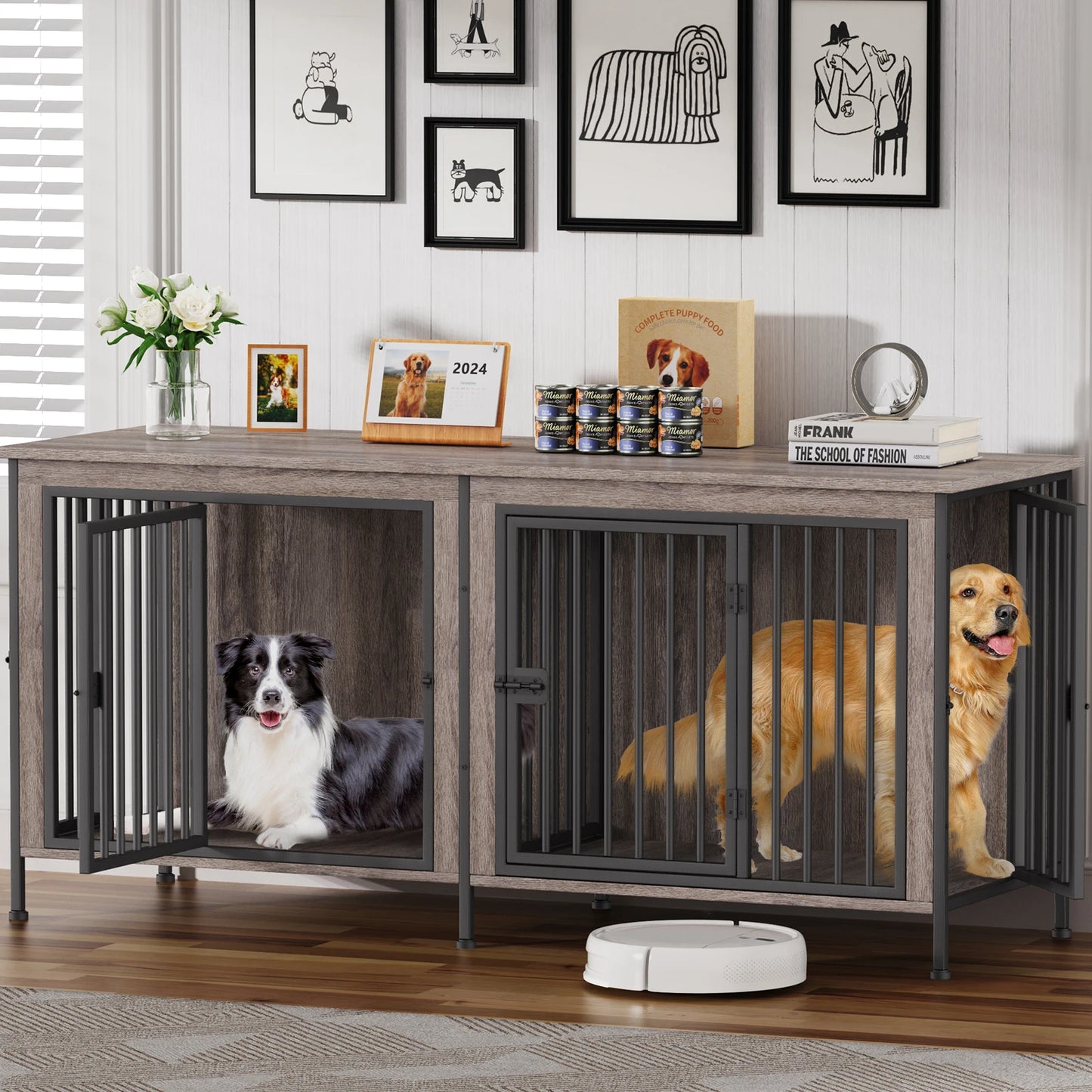 Heavy Duty Dog Crate Furniture Multi Functional Kennel Table