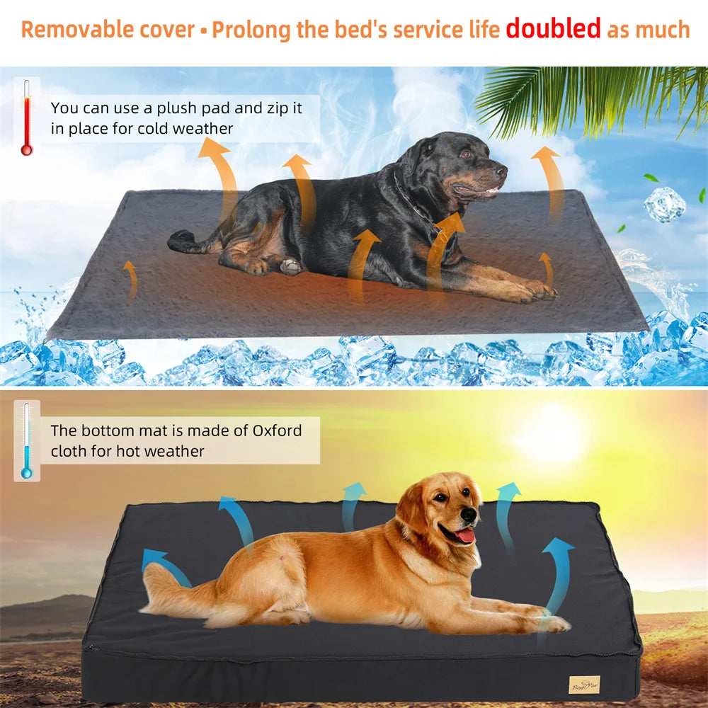 Borwart CN Large Orthopaedic Dog Bed Waterproof Cushion Indoor Outdoor 2 In 1
