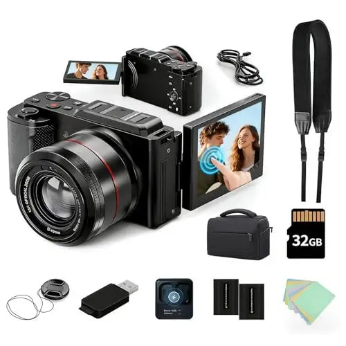 64MP 5K Digital Camera With 16x Optical Zoom For Vlogging